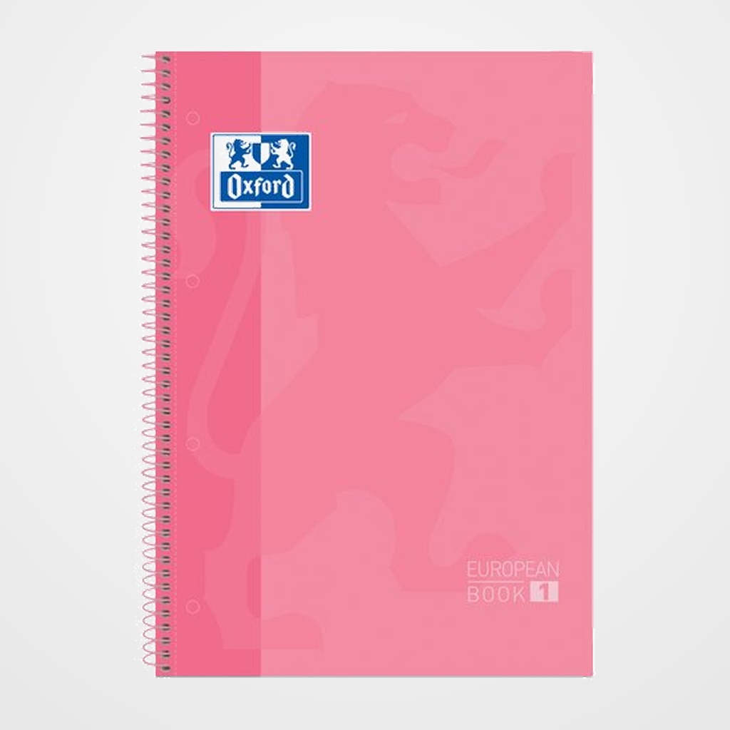 BLOC OXFORD SCHOOL EU.BOOK 1 micro.tapa EXTRA A4+  80h CUADRIC.5x5 90g ROSA CHICLE