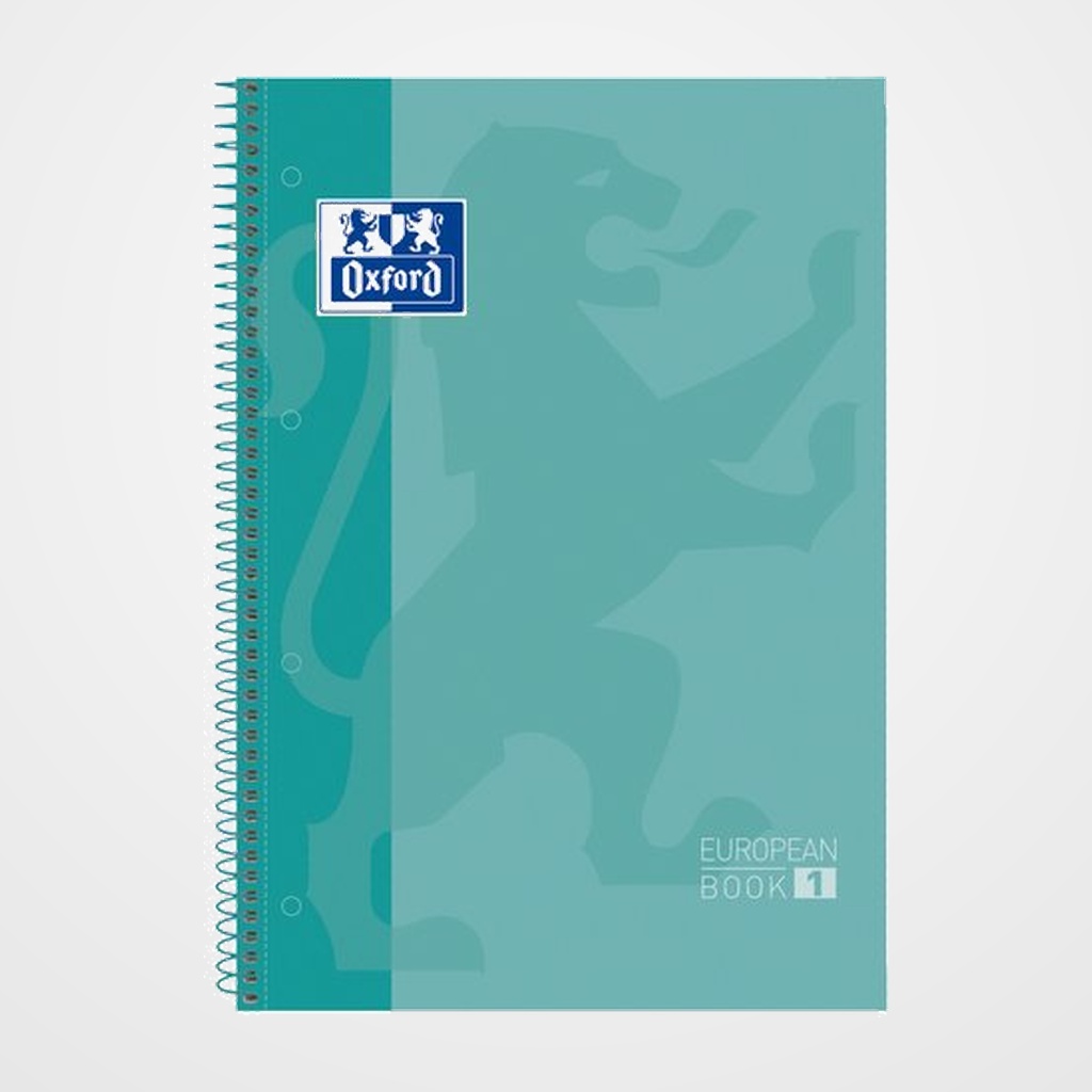 BLOC OXFORD SCHOOL EU.BOOK 1 micro.tapa EXTRA A4+  80h CUADRIC.5x5 90g VERDE MENTA