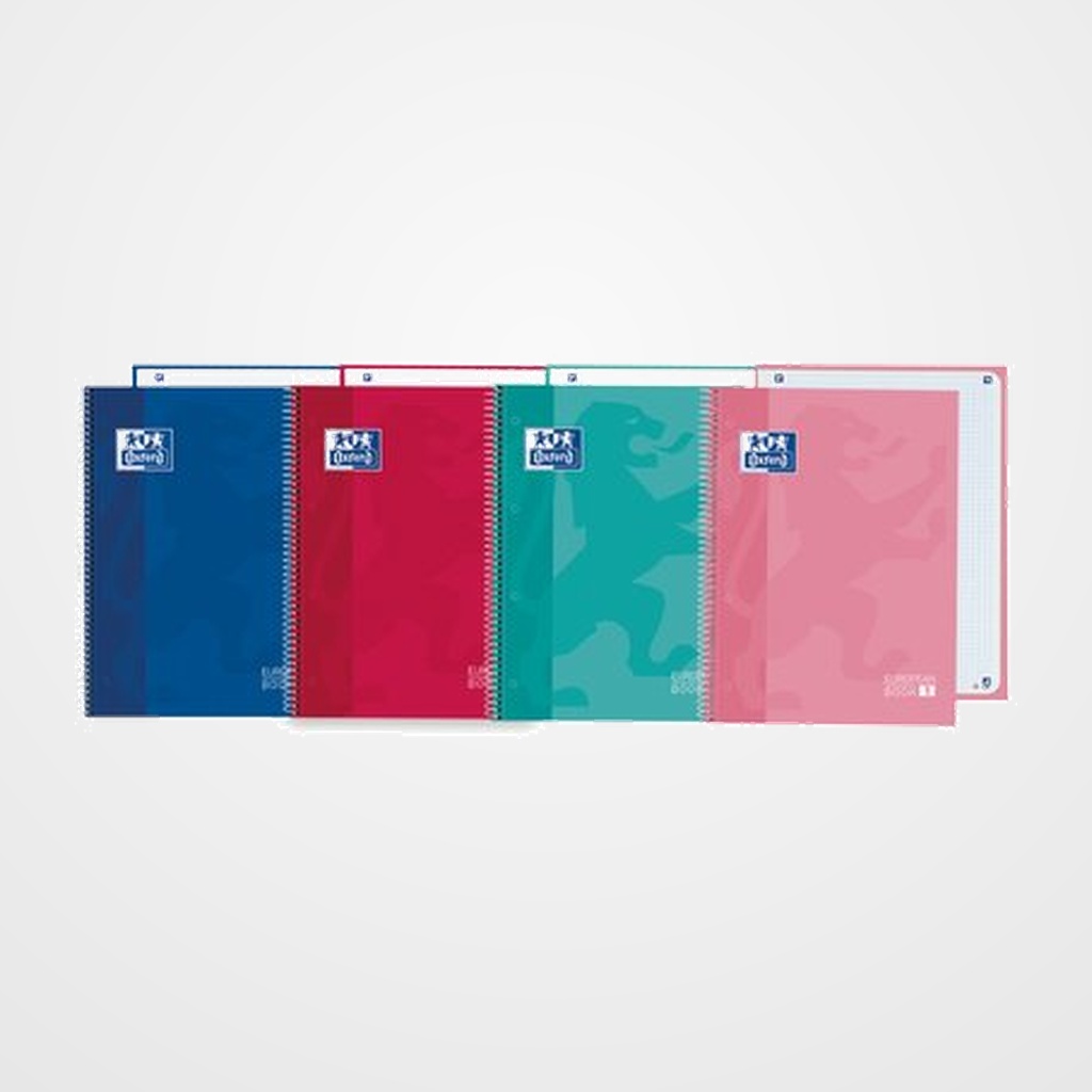 BLOC OXFORD SCHOOL EU.BOOK 1 micro.tapa EXTRA A5+  80h CUADRIC.5x5 90g SURTIDO (4 col.)