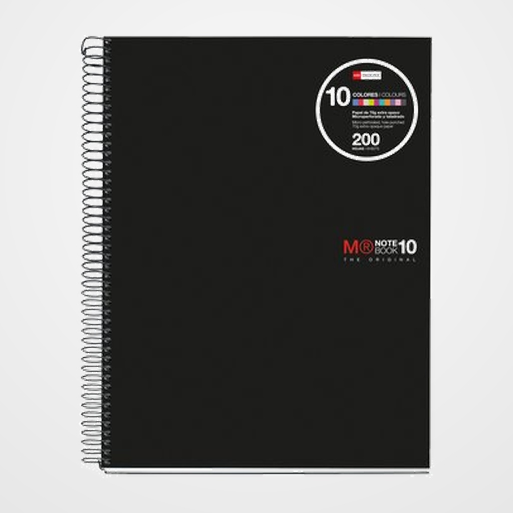 BLOC MIQUELRIUS THE ORIGINAL NOTEBOOK 10 micro.tapa PP A4 200h 70g CUADRIC.5x5 NEGRO