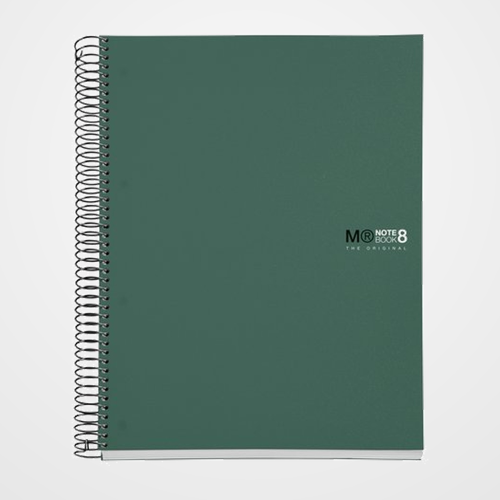 BLOC MIQUELRIUS THE ORIGINAL NOTEBOOK 8 micro.tapa PP A4 200h 70g CUADRIC.5x5 VERDE