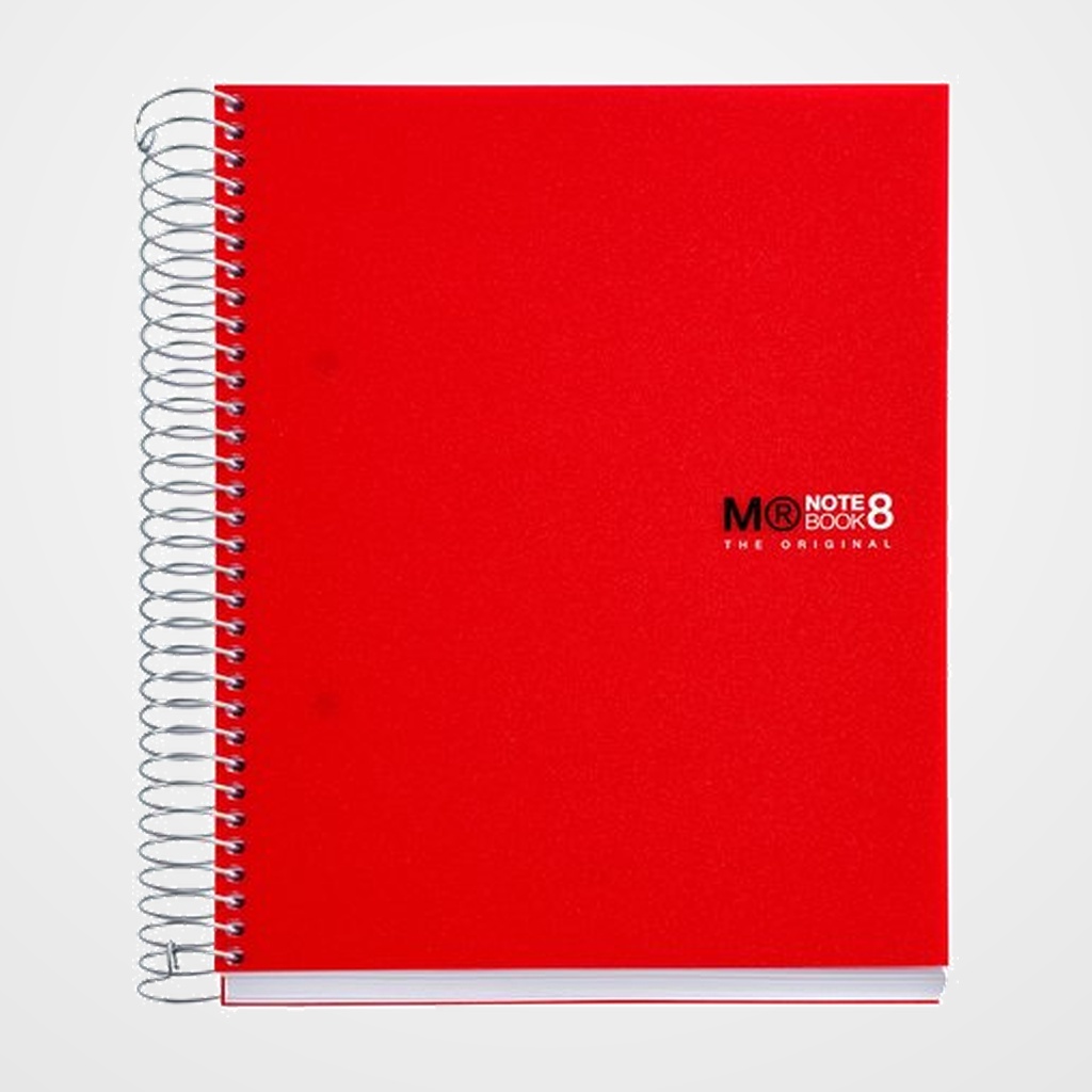 BLOC MIQUELRIUS THE ORIGINAL NOTEBOOK 8 micro.tapa PP A5 200h 70g CUADRIC.5x5 ROJO