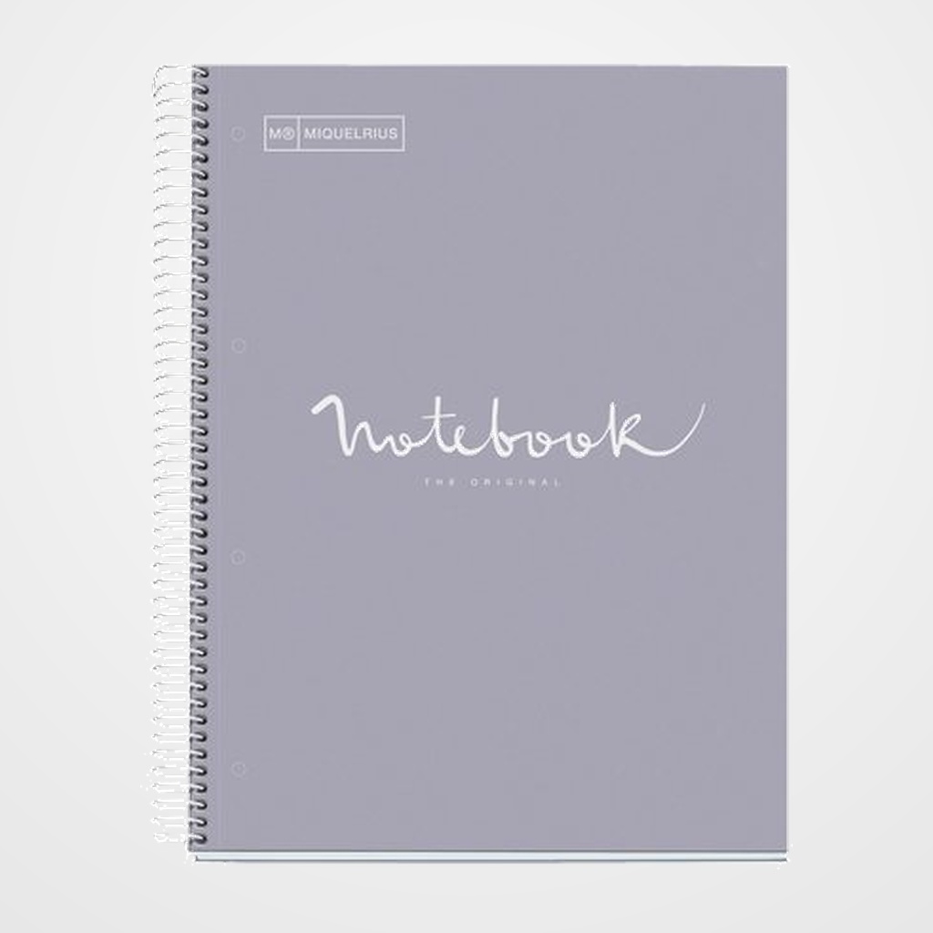 BLOC MIQUELRIUS EMOTIONS NOTEBOOK 5 micro.tapa EXTRA A4 120h 90g CUADRIC.5x5 GRIS
