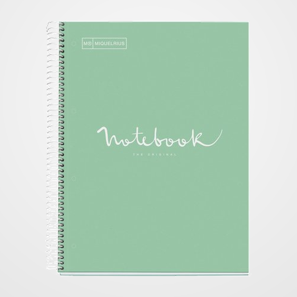 BLOC MIQUELRIUS EMOTIONS NOTEBOOK 5 micro.tapa EXTRA A4 120h 90g CUADRIC.5x5 MENTA