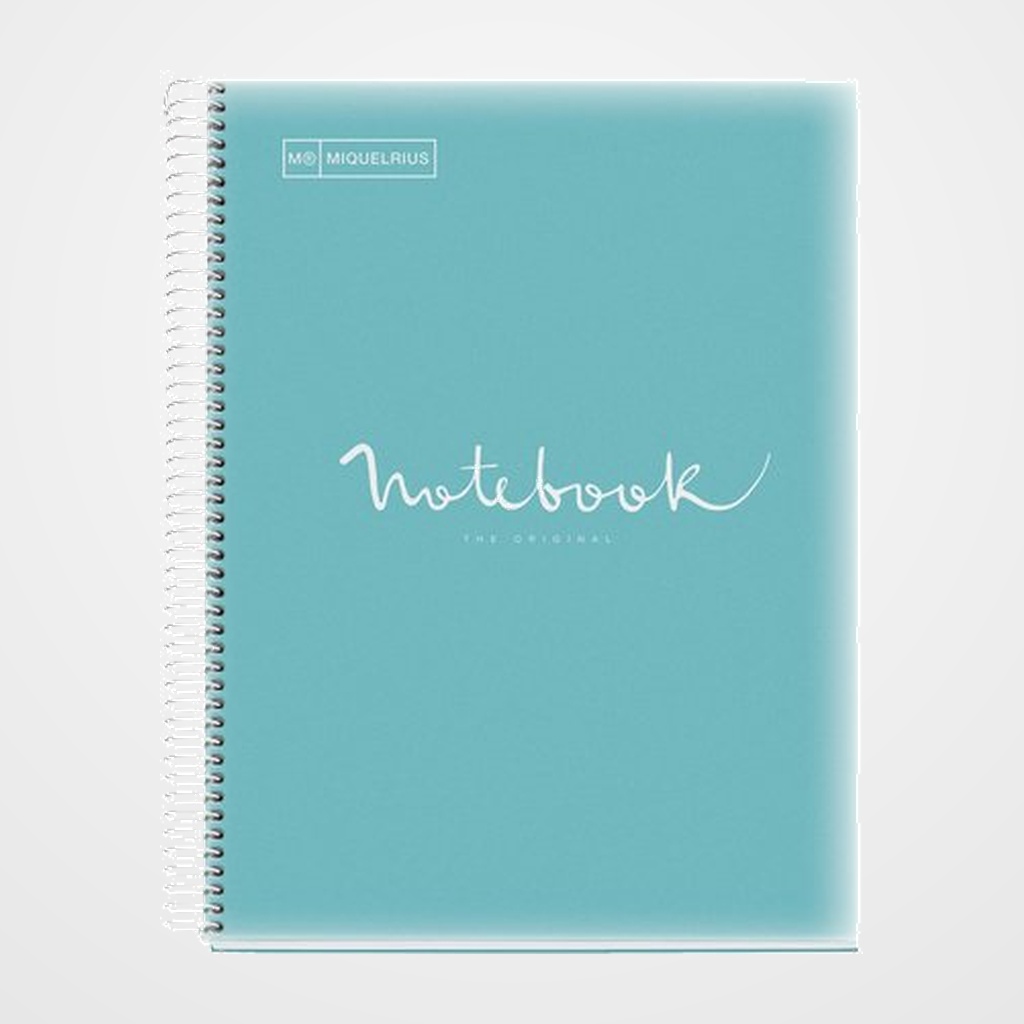 BLOC MIQUELRIUS EMOTIONS NOTEBOOK 5 micro.tapa PP A4 120h 90g CUADRIC.5x5 AZUL CIELO
