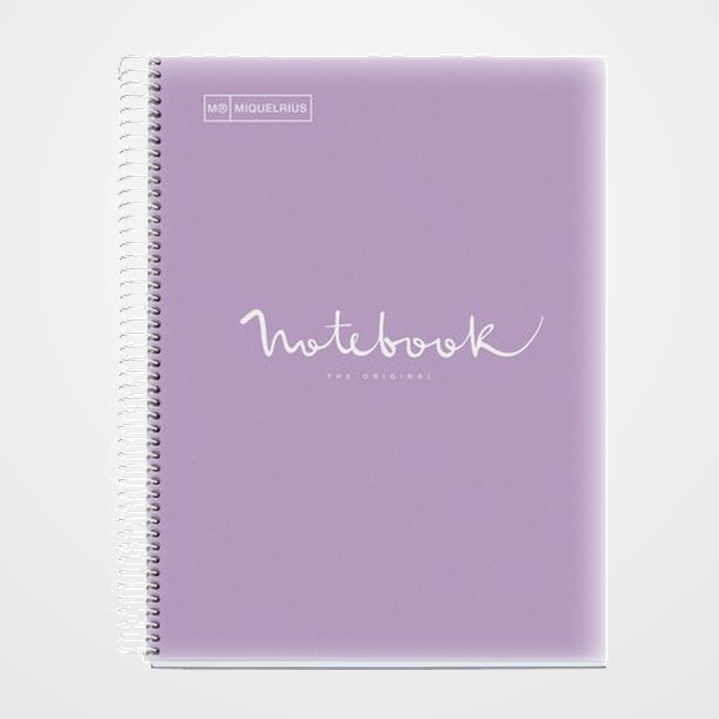 BLOC MIQUELRIUS EMOTIONS NOTEBOOK 5 micro.tapa PP A4 120h 90g CUADRIC.5x5 LAVANDA