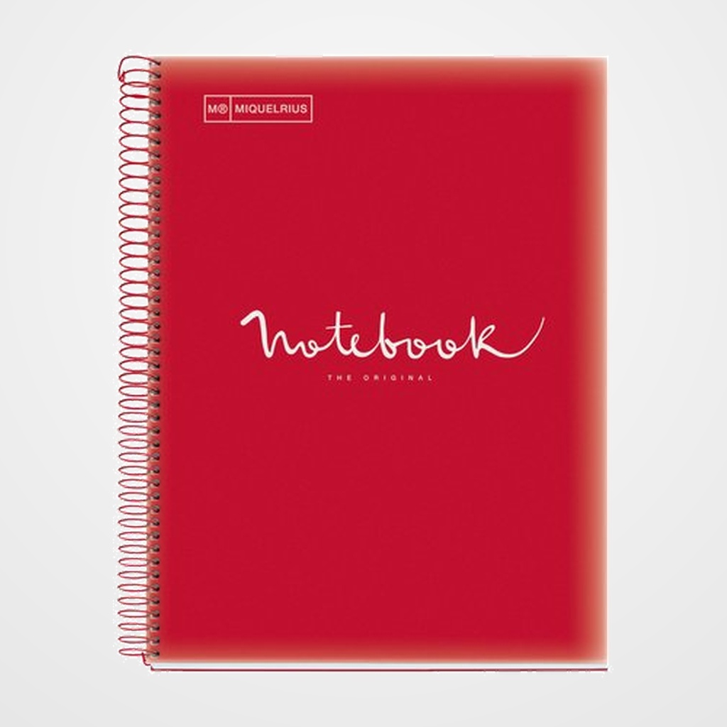 BLOC MIQUELRIUS EMOTIONS NOTEBOOK 5 micro.tapa PP A4 120h 90g CUADRIC.5x5 ROJO
