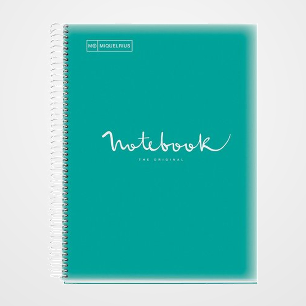 BLOC MIQUELRIUS EMOTIONS NOTEBOOK 5 micro.tapa PP A4 120h 90g CUADRIC.5x5 TURQUESA