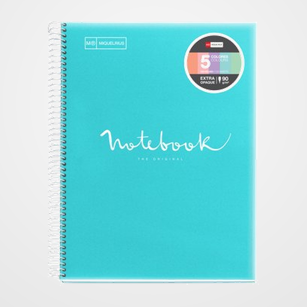 BLOC MIQUELRIUS EMOTIONS NOTEBOOK 5 micro.tapa PP A4 120h 90g HORIZONTAL AZUL CIELO