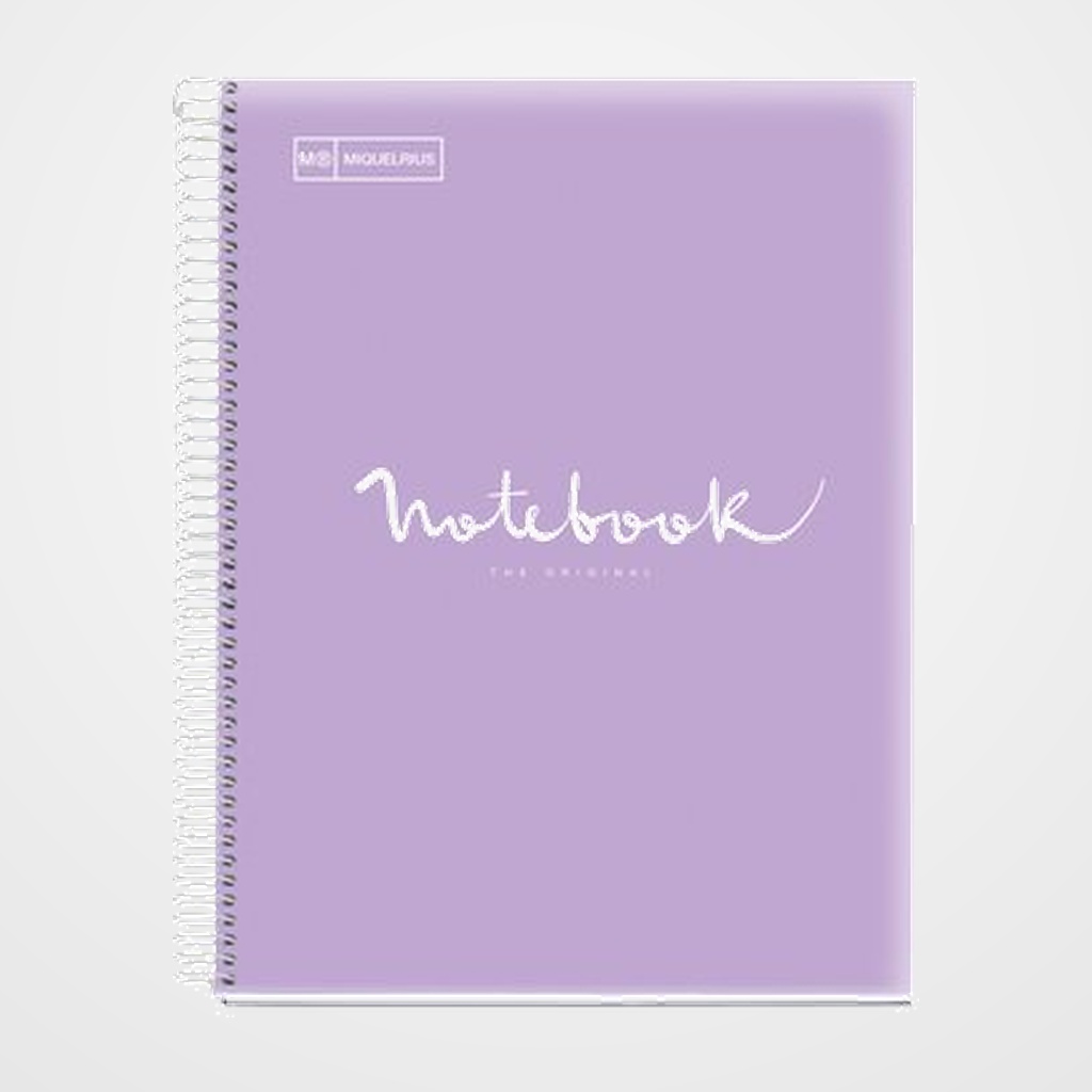 BLOC MIQUELRIUS EMOTIONS NOTEBOOK 5 micro.tapa PP A4 120h 90g HORIZONTAL LAVANDA