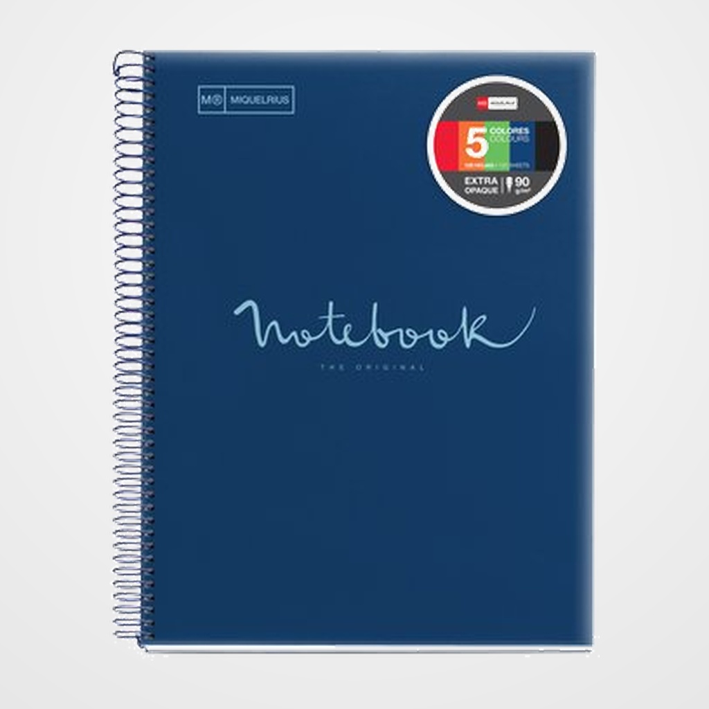 BLOC MIQUELRIUS EMOTIONS NOTEBOOK 5 micro.tapa PP A4 120h 90g HORIZONTAL MARINO
