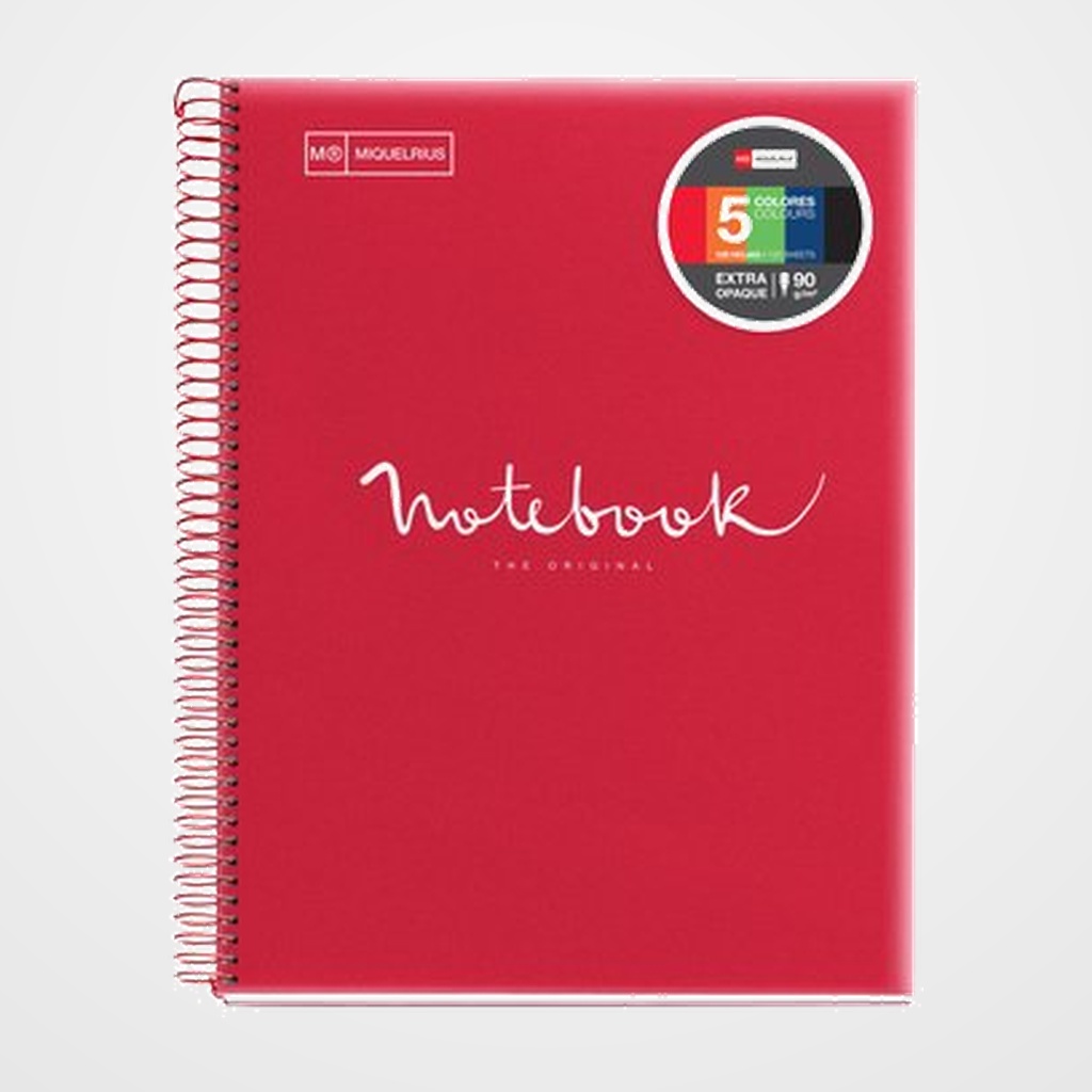 BLOC MIQUELRIUS EMOTIONS NOTEBOOK 5 micro.tapa PP A4 120h 90g HORIZONTAL ROJO