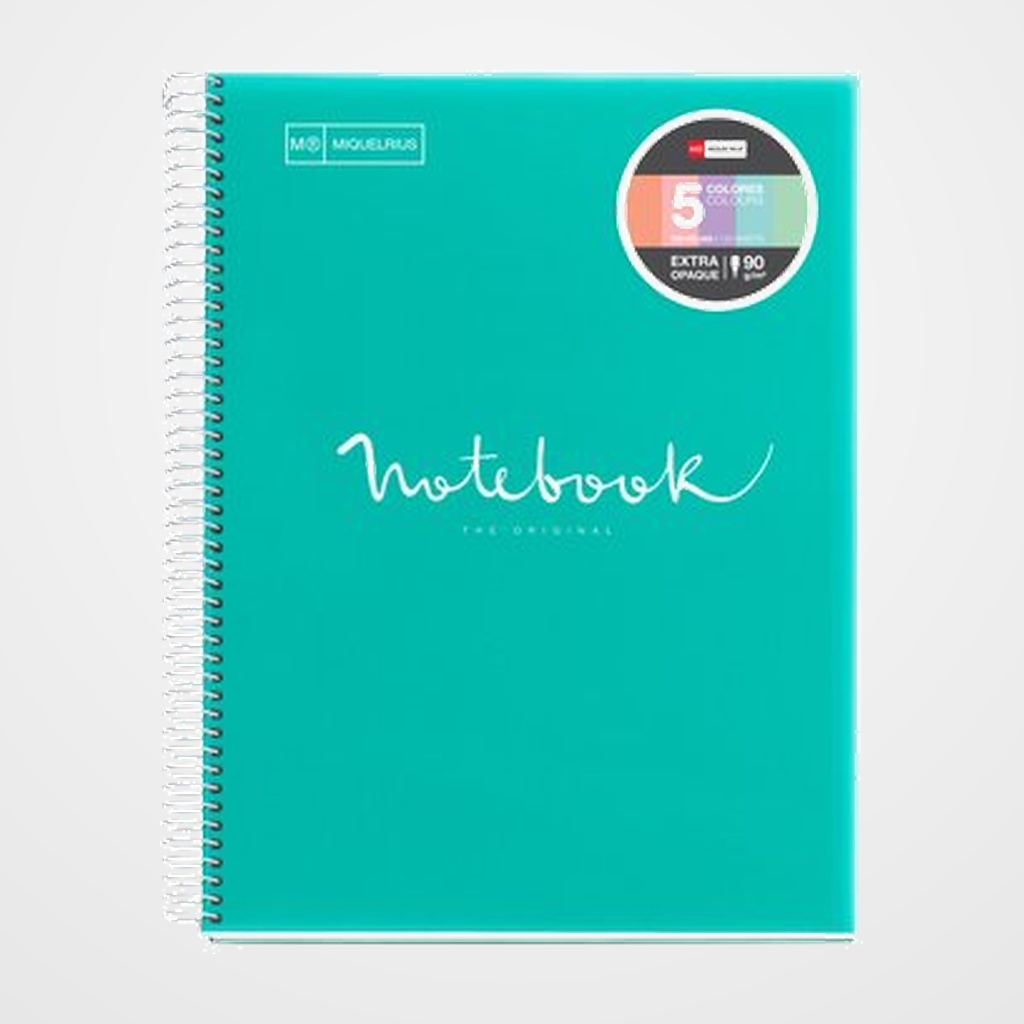 BLOC MIQUELRIUS EMOTIONS NOTEBOOK 5 micro.tapa PP A4 120h 90g HORIZONTAL TURQUESA
