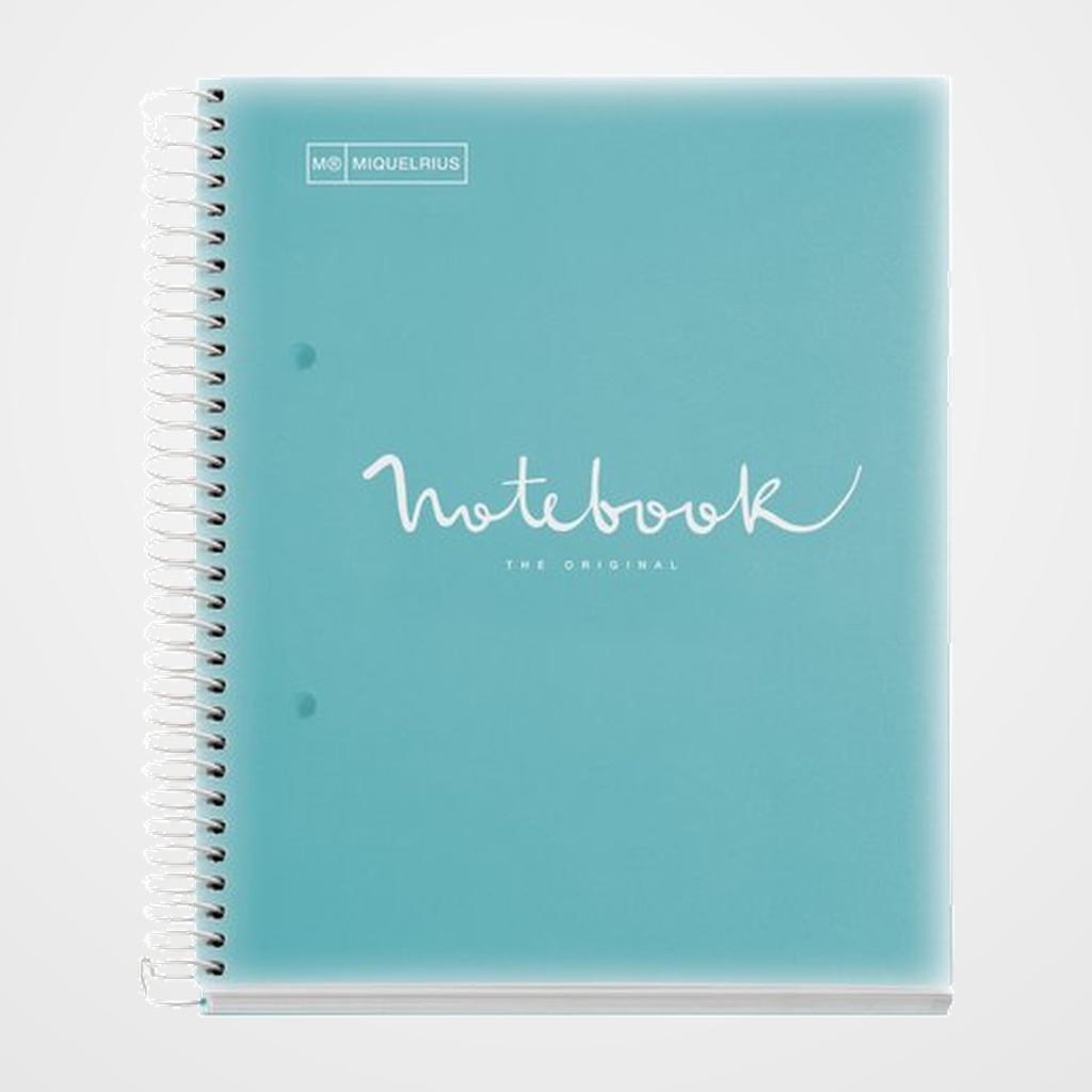 BLOC MIQUELRIUS EMOTIONS NOTEBOOK 5 micro.tapa PP A5 120h 90g CUADRIC.5x5 AZUL CIELO