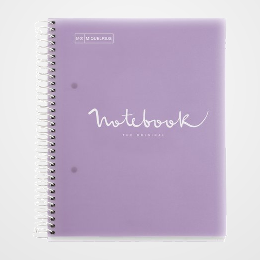 BLOC MIQUELRIUS EMOTIONS NOTEBOOK 5 micro.tapa PP A5 120h 90g CUADRIC.5x5 LAVANDA