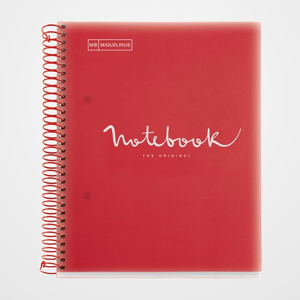 BLOC MIQUELRIUS EMOTIONS NOTEBOOK 5 micro.tapa PP A5 120h 90g CUADRIC.5x5 ROJO
