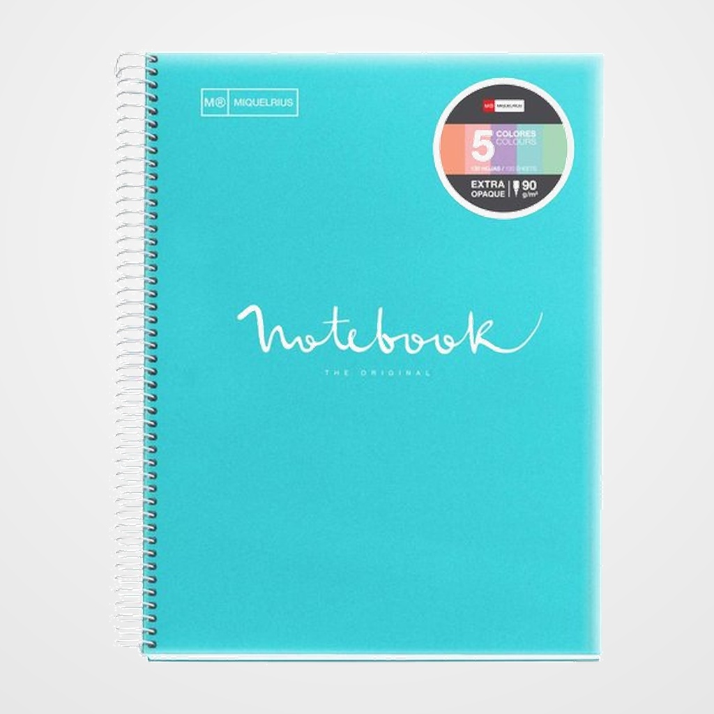 BLOC MIQUELRIUS EMOTIONS NOTEBOOK 5 micro.tapa PP A5 120h 90g HORIZONTAL AZUL CIELO