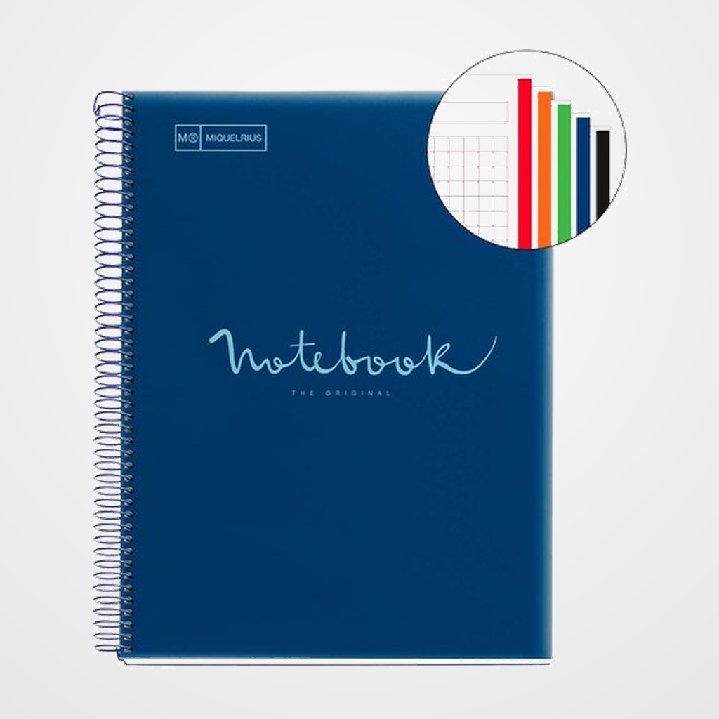 BLOC MIQUELRIUS EMOTIONS NOTEBOOK 5 micro.tapa PP A5 120h 90g HORIZONTAL MARINO