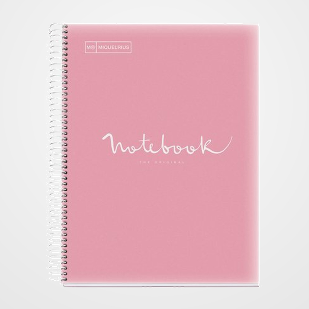 BLOC MIQUELRIUS EMOTIONS NOTEBOOK 8 micro.tapa PP A4 160h 90g CUADRIC.5x5 ROSA