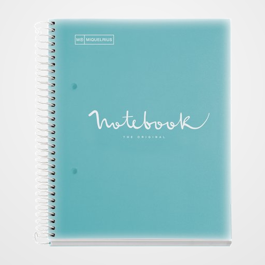 BLOC MIQUELRIUS EMOTIONS NOTEBOOK 8 micro.tapa PP A5 160h 90g CUADRIC.5x5 AZUL CIELO