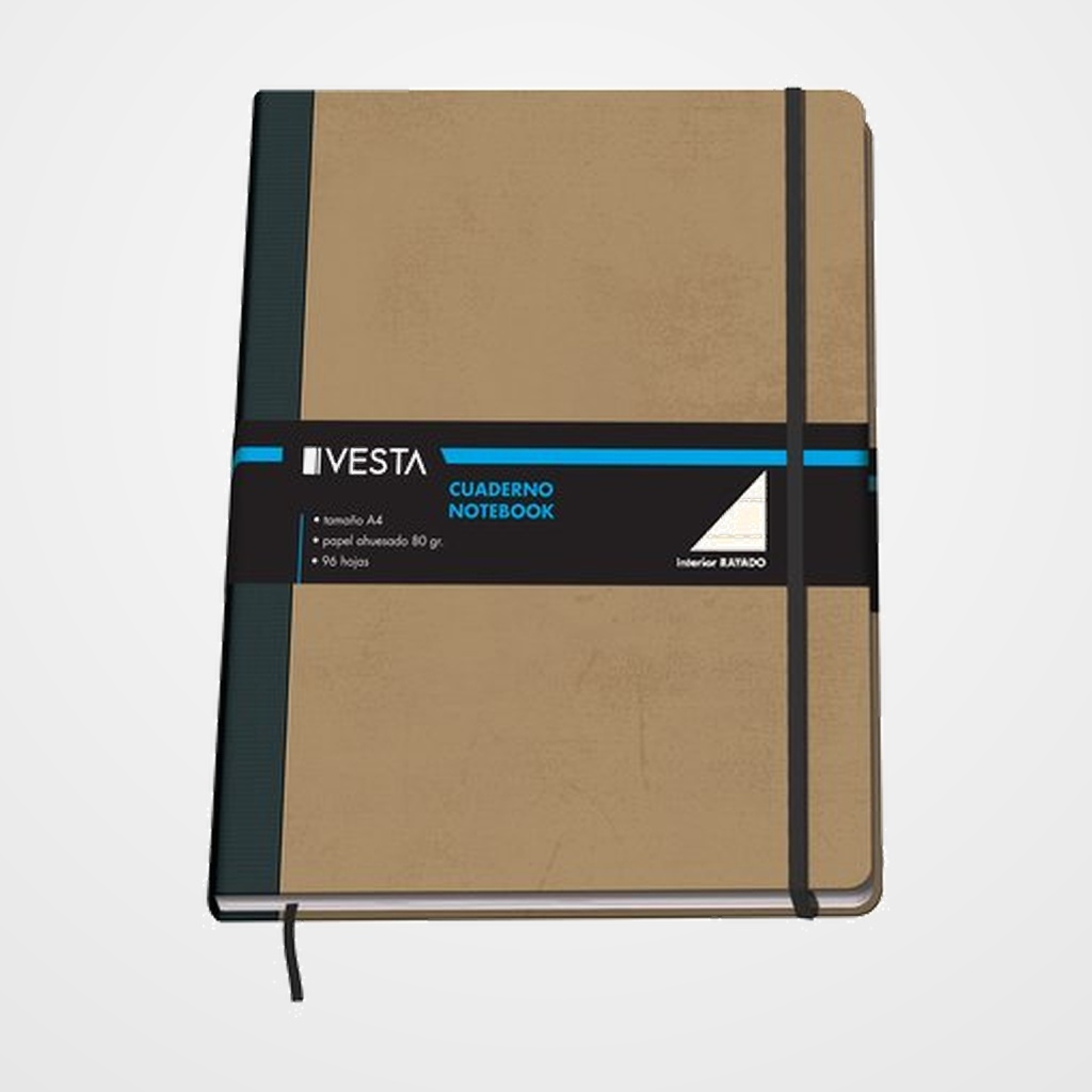 [12601015] CUADERNO VESTA NATURE A4 96h 80gr. HORIZONTAL con GOMA