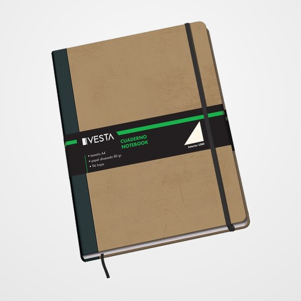 CUADERNO VESTA NATURE A4 96h 80gr. LISO con GOMA