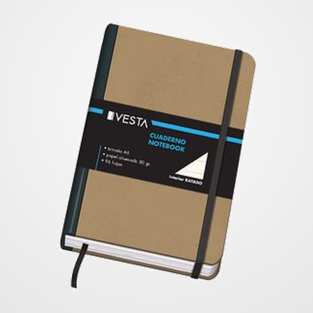CUADERNO VESTA NATURE A6 96h 80gr. HORIZONTAL con GOMA