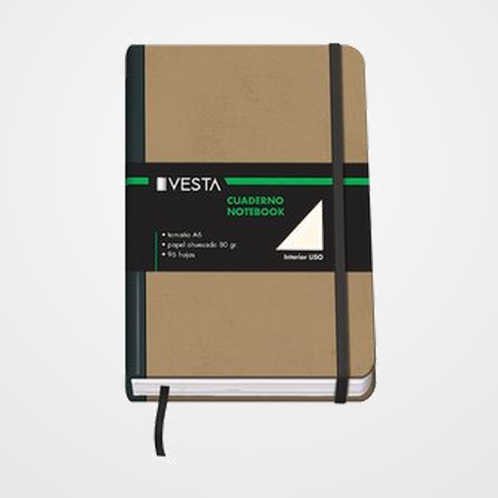 CUADERNO VESTA NATURE A6 96h 80gr. LISO con GOMA