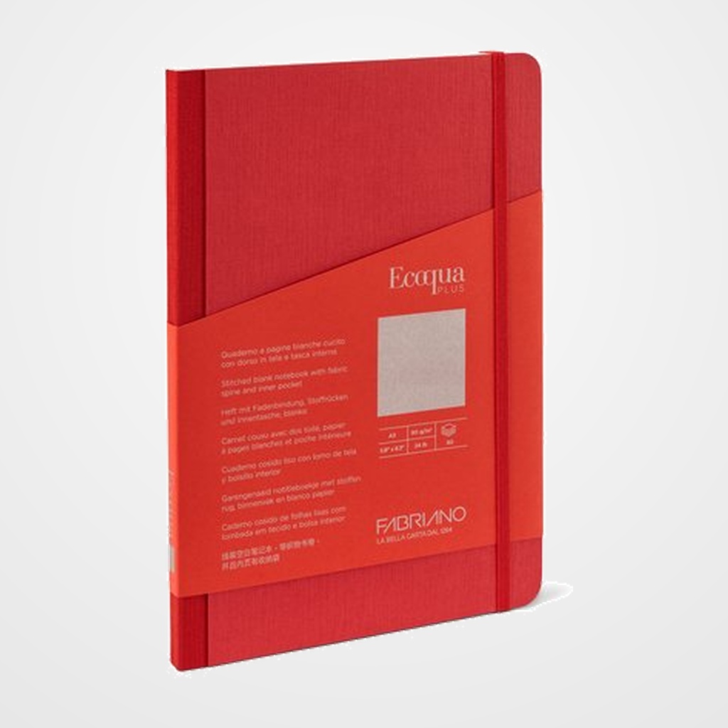 CUADERNO FABRIANO ECOQUA PLUS TELA A5 80hj. 90gr. LISO FRAMBUESA