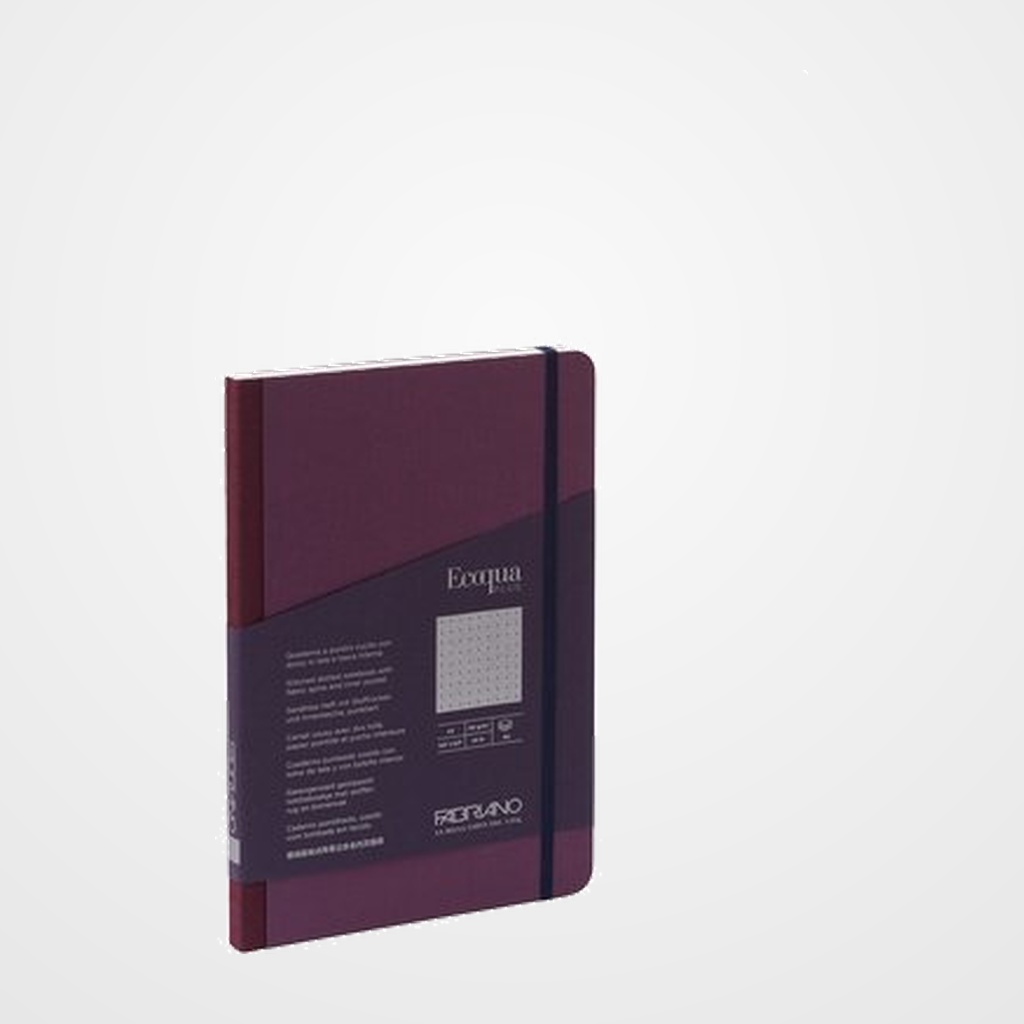 [12601335] CUADERNO FABRIANO ECOQUA PLUS TELA A5 80hj. 90gr. PUNTOS DOTS VINO