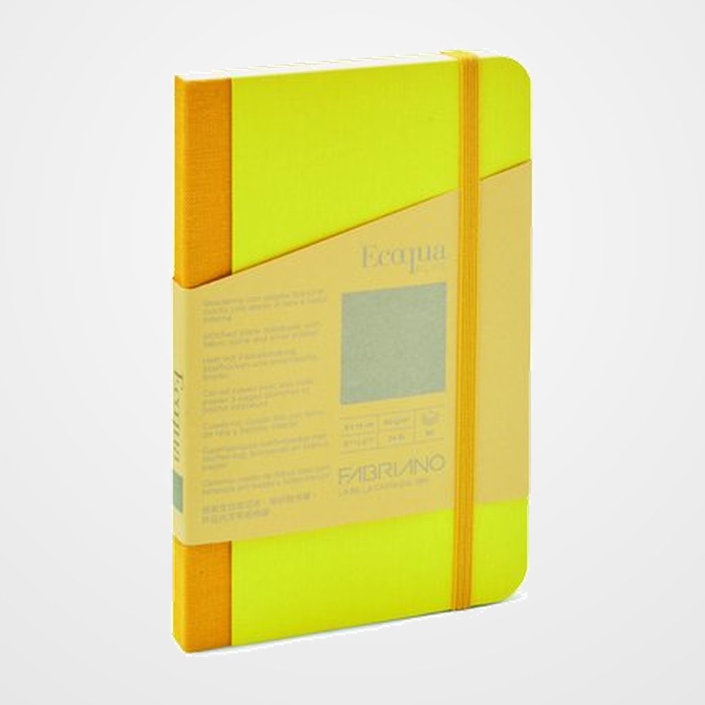 CUADERNO FABRIANO ECOQUA PLUS TELA 9x14 80hj. 90gr. LISO AMARILLO
