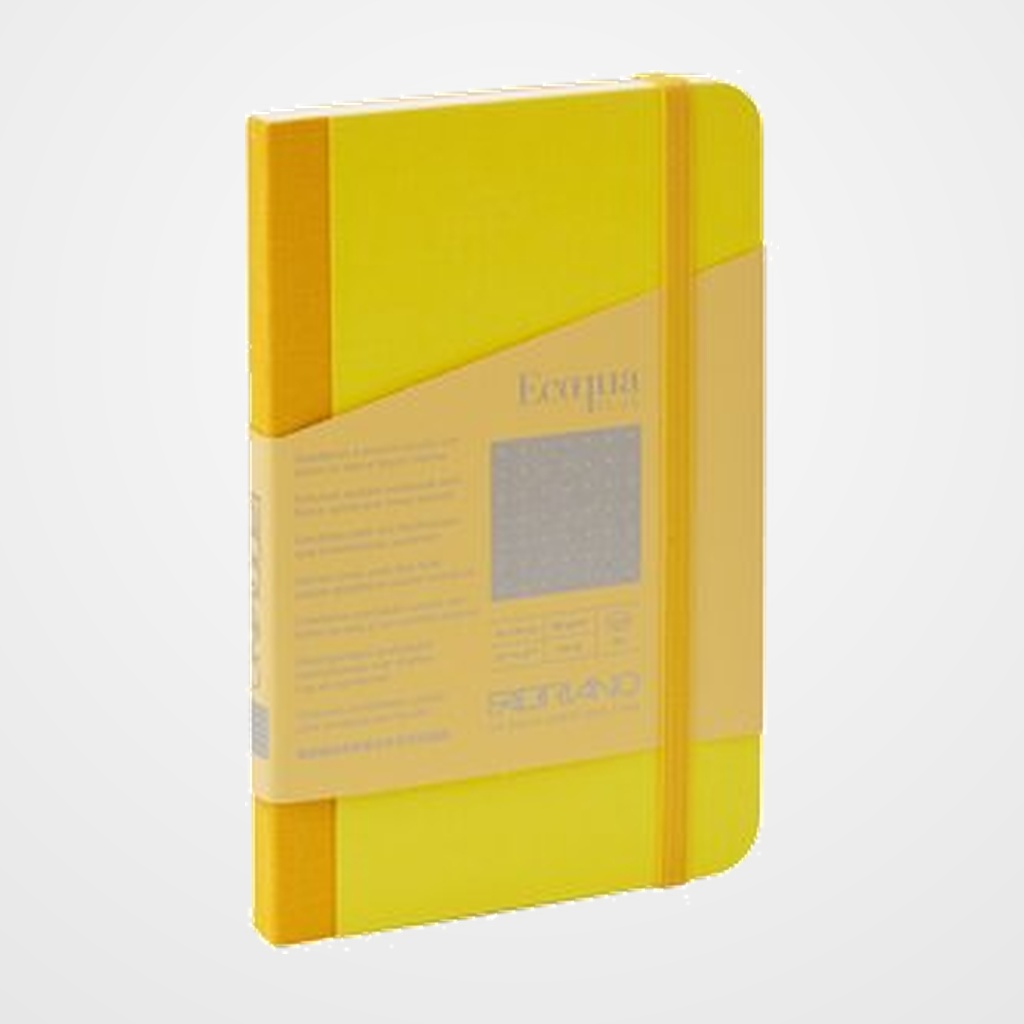 CUADERNO FABRIANO ECOQUA PLUS TELA 9x14 80hj. 90gr. PUNTOS DOTS AMARILLO