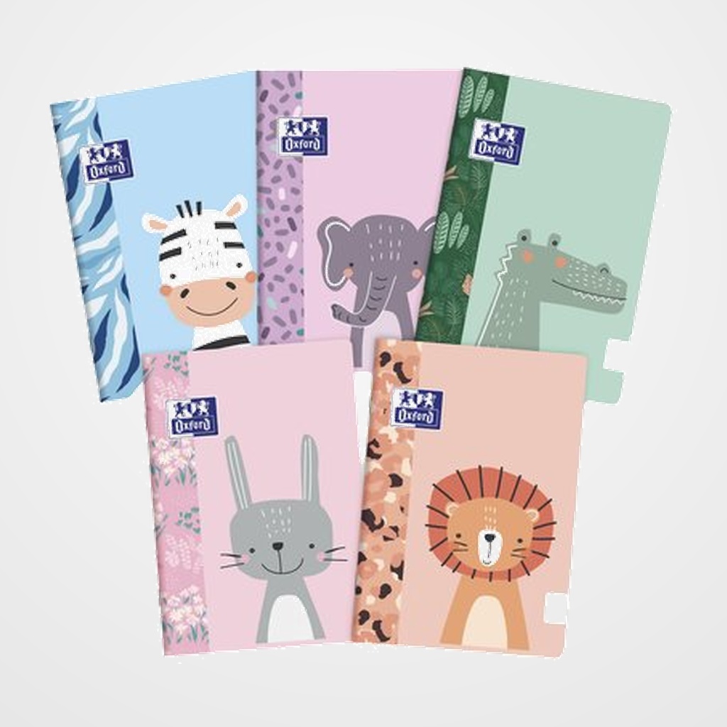 LIBRETA GRAPADA OXFORD OXFANIMALS KIDS A5+ 32h LISO SUR.(5)