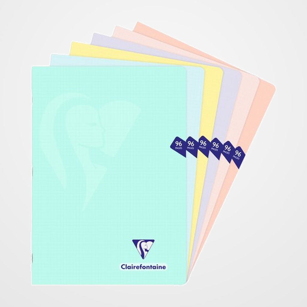 LIBRETA CLAIREFONTAINE POLIPROLILENO A4 cm 48 HJS. 5X5 COLORES PASTEL