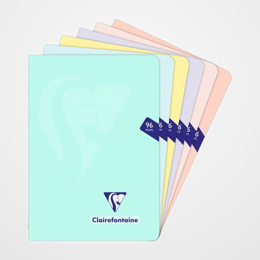 LIBRETA CLAIREFONTAINE POLIPROLILENO A5 cm 48 HJS. 5X5 COLORES PASTEL