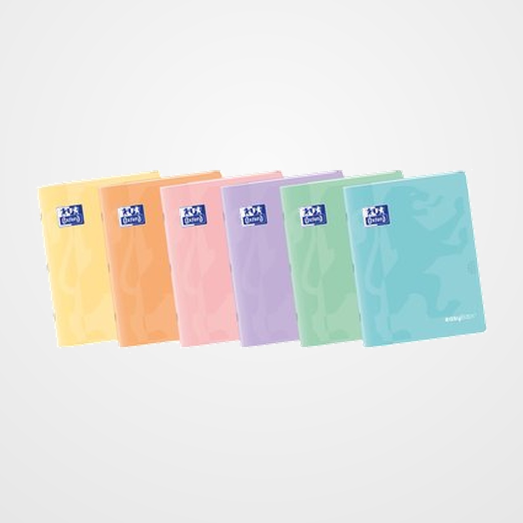 LIBRETA GRAPADA OXFORD SCHOOL EASYBOOK A4 48h CUADRIC.4x4 COL.PASTEL SUR.(6)