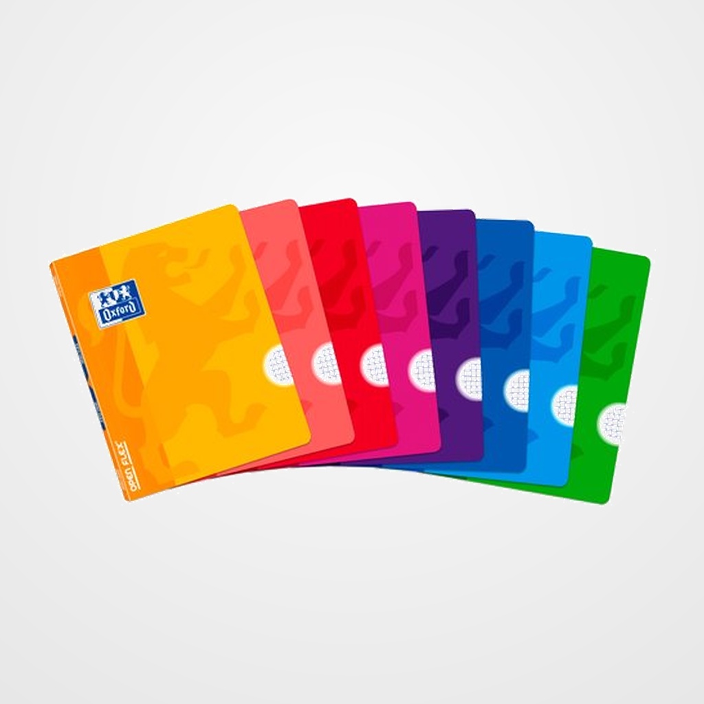 LIBRETA GRAPADA OXFORD SCHOOL OPENFLEX A5 48h CUADRIC.4x4 COL.SUR.(7)