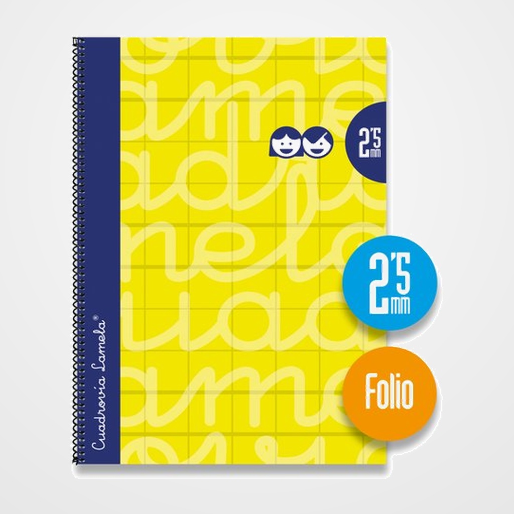 LAMELA BLOC tapa FORRADA Fº 80h CUADROVIA 2,5 mm AMARILLO