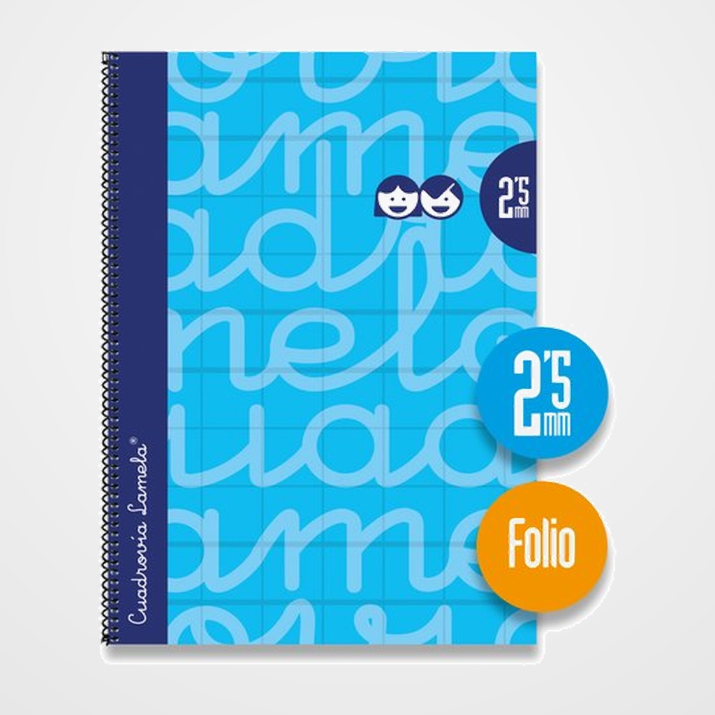 LAMELA BLOC tapa FORRADA Fº 80h CUADROVIA 2,5 mm AZUL