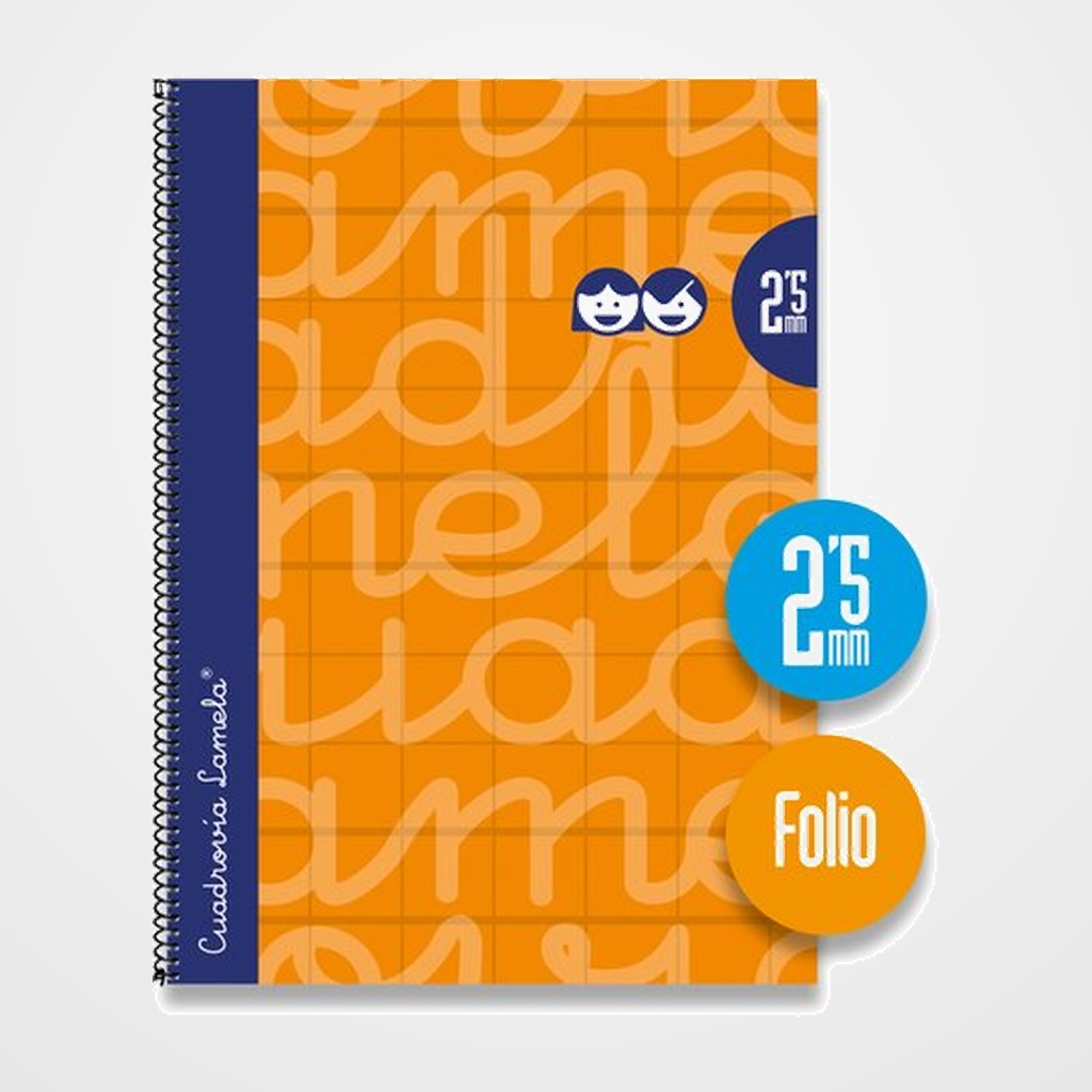 LAMELA BLOC tapa FORRADA Fº 80h CUADROVIA 2,5 mm NARANJA