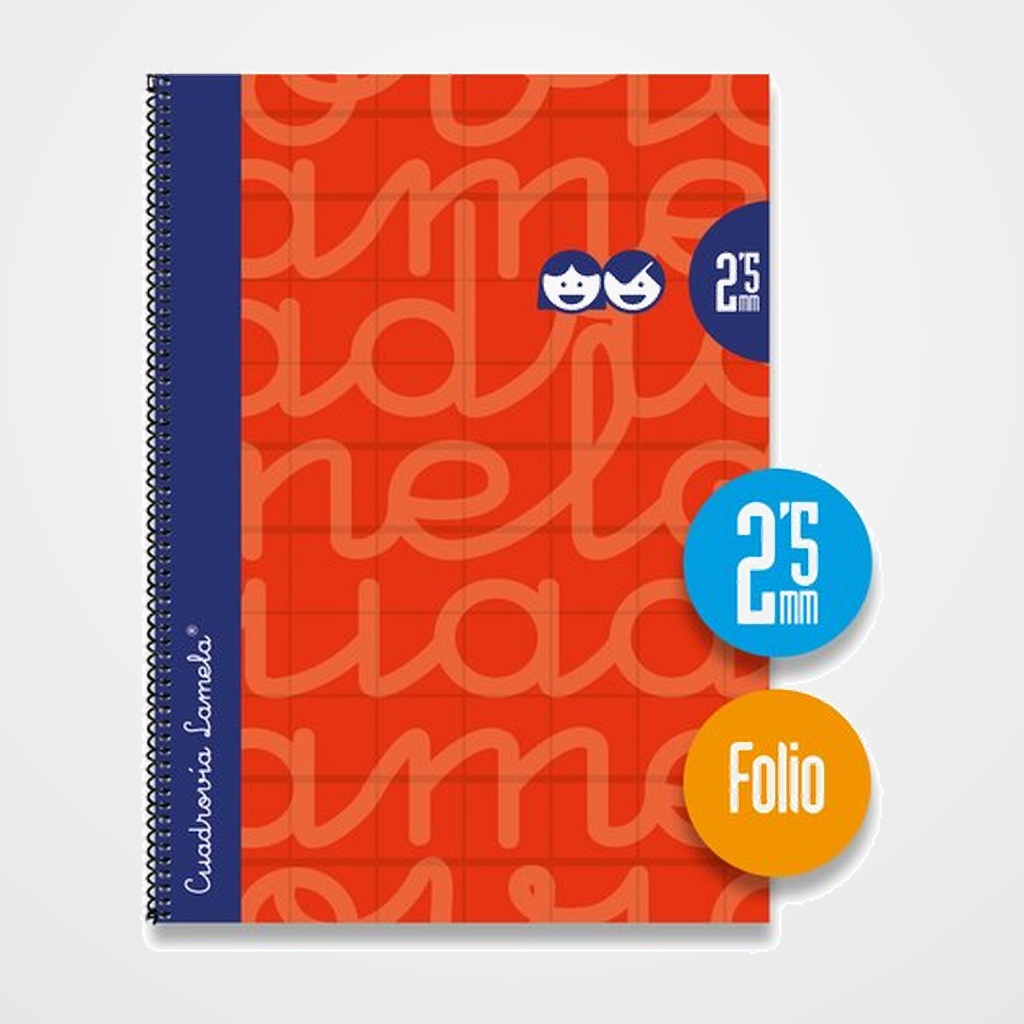 LAMELA BLOC tapa FORRADA Fº 80h CUADROVIA 2,5 mm ROJO