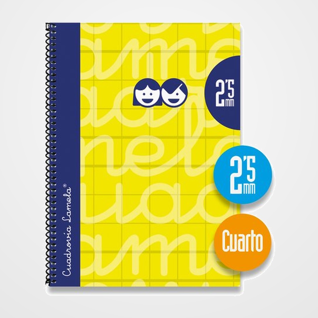 LAMELA BLOC tapa FORRADA 4º 80h CUADROVIA 2,5 mm AMARILLO