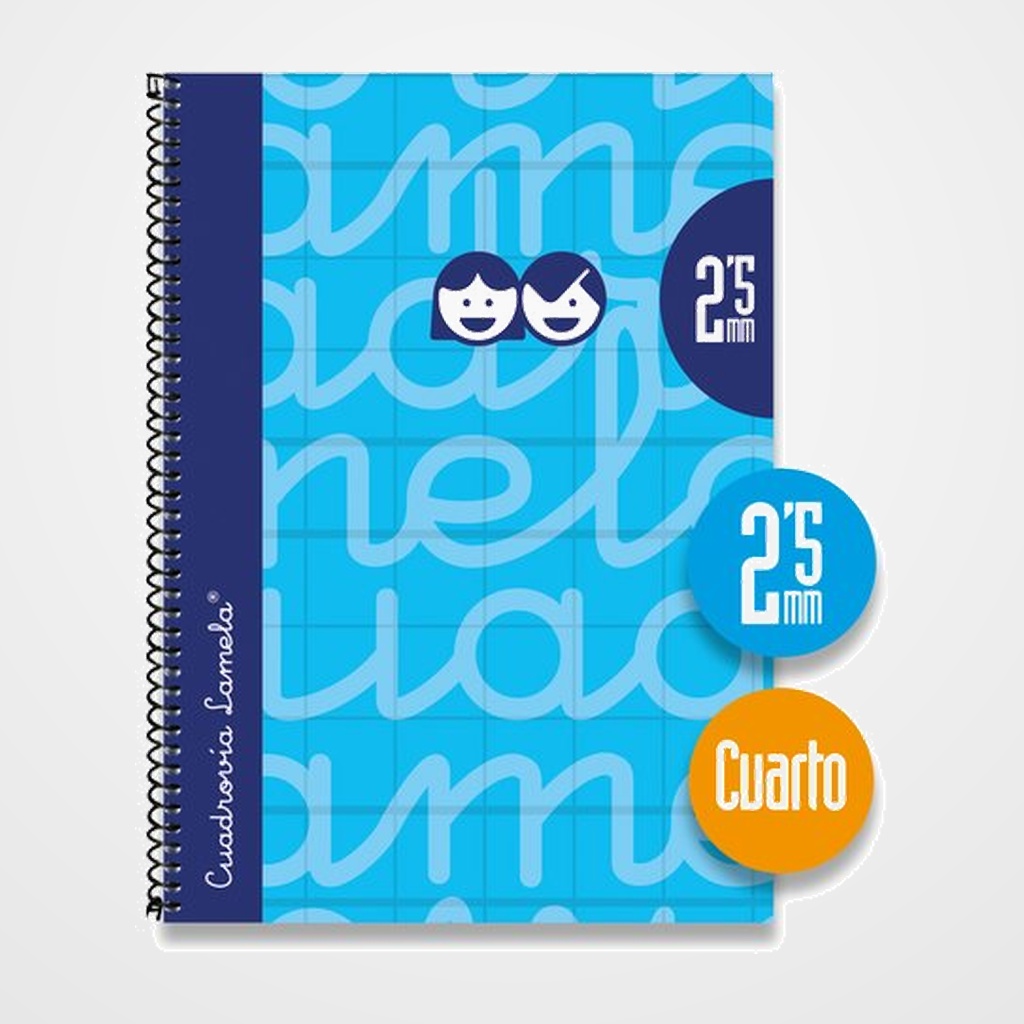 LAMELA BLOC tapa FORRADA 4º 80h CUADROVIA 2,5 mm AZUL