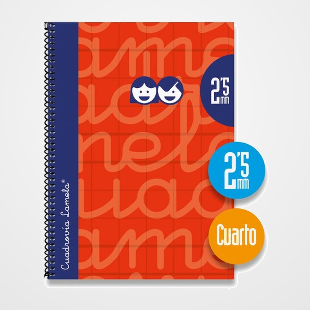 LAMELA BLOC tapa FORRADA 4º 80h CUADROVIA 2,5 mm ROJO