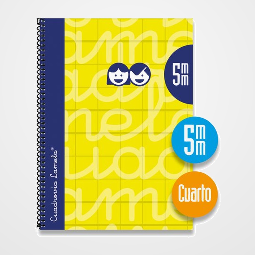 LAMELA BLOC tapa FORRADA 4º 80h CUADROVIA 5 mm AMARILLO