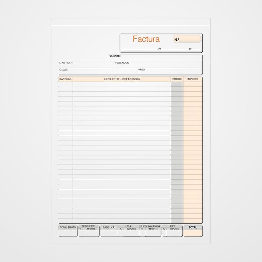 TALONARIO FACTURAS Fº NATU DUPLI LOAN