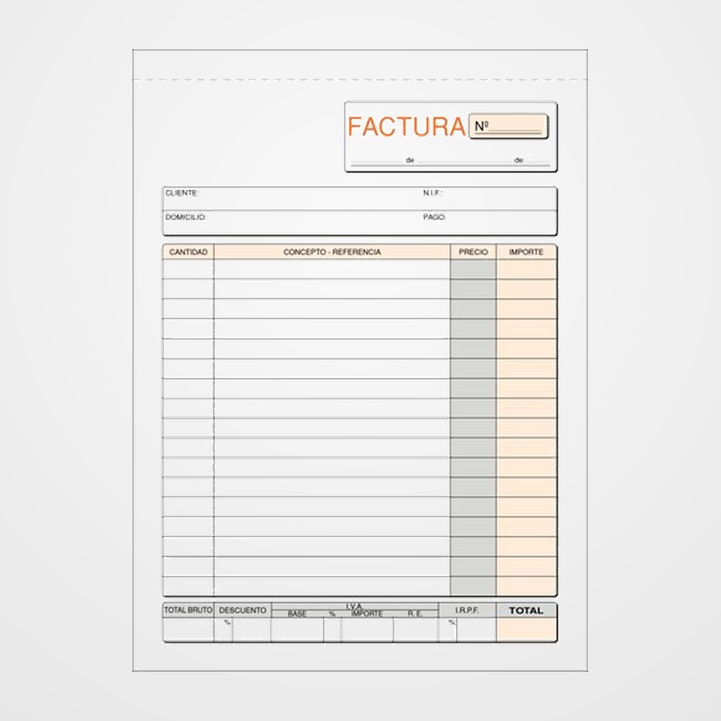 TALONARIO FACTURAS 4º NATURAL LOAN