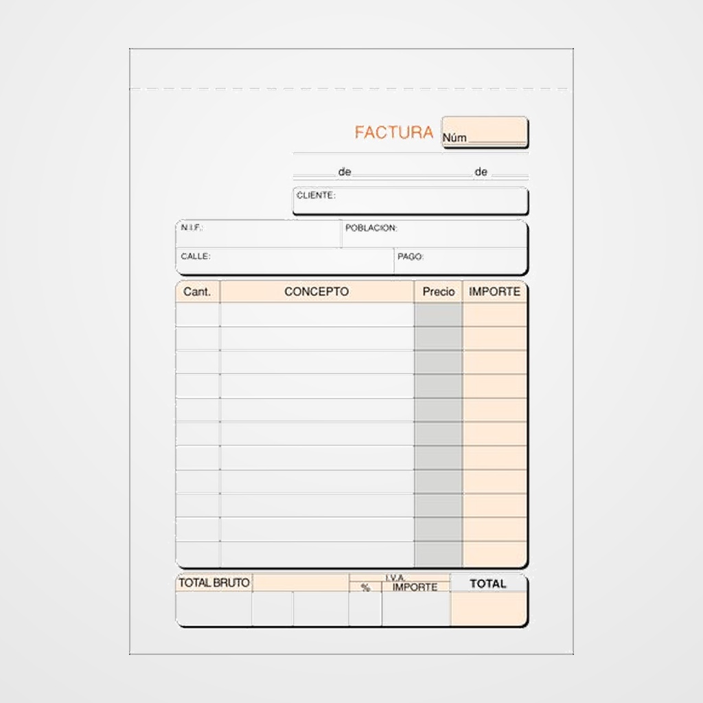 TALONARIO FACTURAS 8º NATURAL LOAN