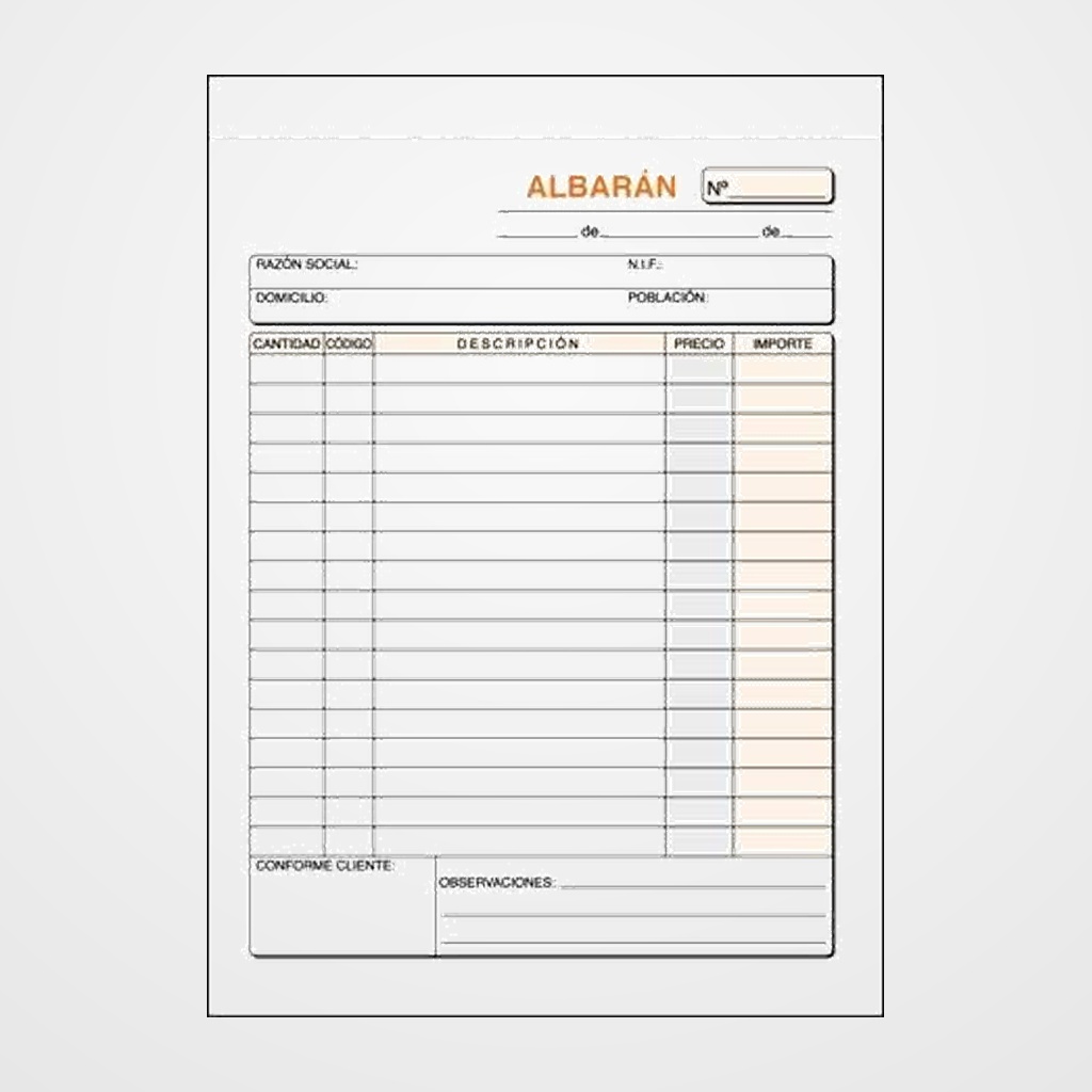 TALONARIO ALBARANES 8º NATU DUPLI LOAN