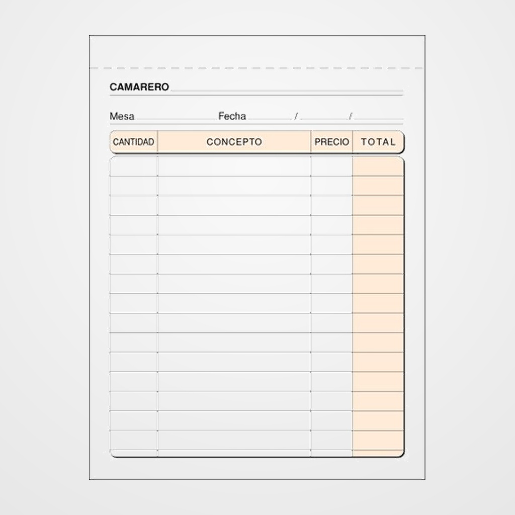 TALONARIO CAMAREROS 8º DUPLICADO LOAN